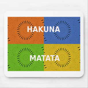 Färgfyllt pop Art Collage & Hakuna Matata-meddelan Musmatta