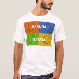 Färgfyllt pop Art Collage & Hakuna Matata-meddelan Tee