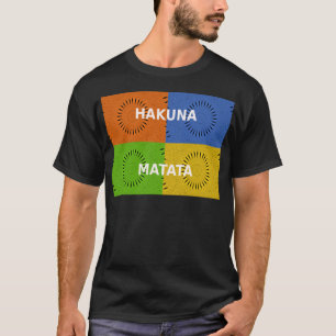 Färgfyllt pop Art Collage & Hakuna Matata-meddelan Tee Shirt