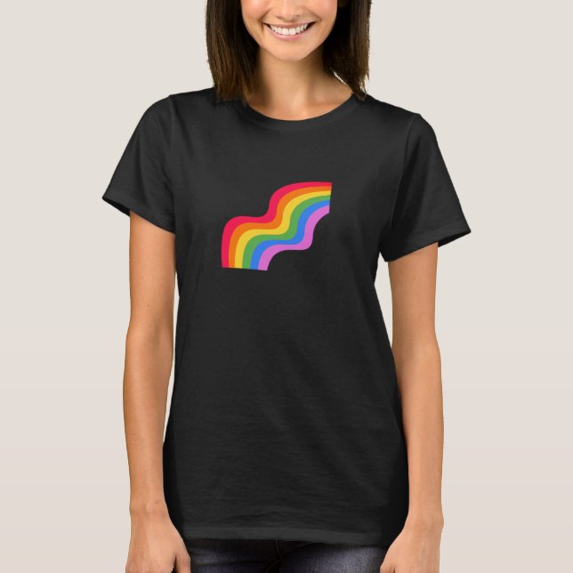 Färgfyllt Pride LGBTQ Gay Lesbisk Queer T-Shirt (Framsida)