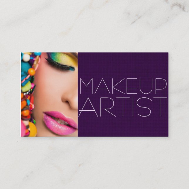 Färgfyllt Professionell Makeup-artistkort Visitkort (Framsida)