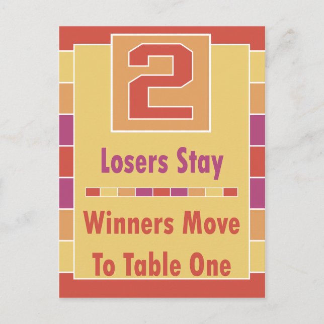 Färgfyllt Rand Bunco Bord-kort nr 2 Vykort (Framsida)