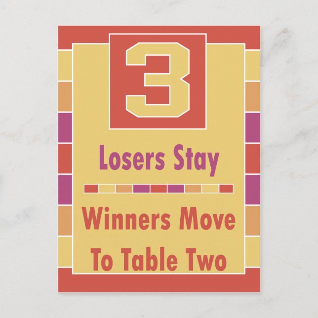 Färgfyllt Rand Bunco Bord-kort nr 3 Vykort (Framsida)