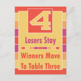 Färgfyllt Rand Bunco Bord-kort nr 4 till 3 Vykort