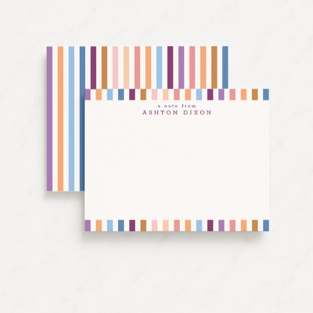 Färgfyllt Rand Modern Stationery-anteckningskort Anteckningskort (Skapare uppladdad)