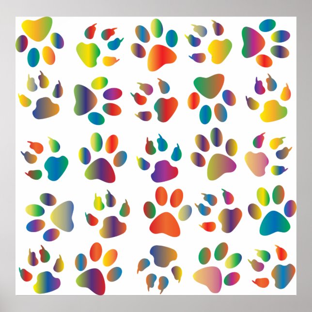 Färgfyllt regnbågsdjur poster (Framsidan)