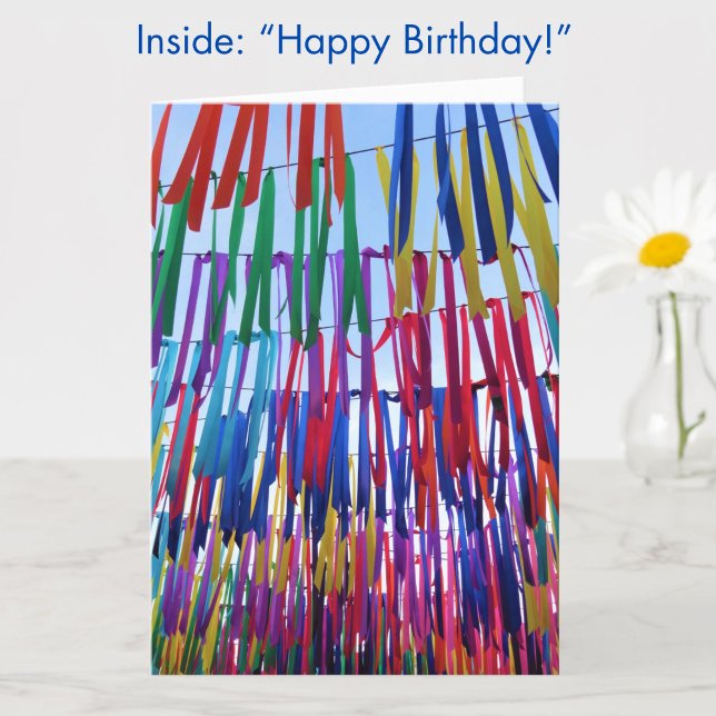 Färgfyllt Rosett band Modern Grattis på födelsedag Kort (A simple colorful Happy Birthday card!)
