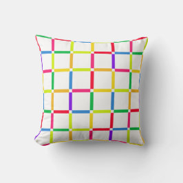 Färgfyllt rutnät med Negativt mellanrum som är kon Kudde