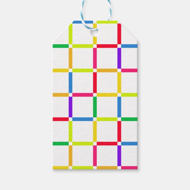 Färgfyllt rutnät med Negativt mellanrum som är kon Presentetikett (Framsidan)