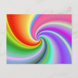 Färgfyllt Spiral Fractal-vykort Vykort