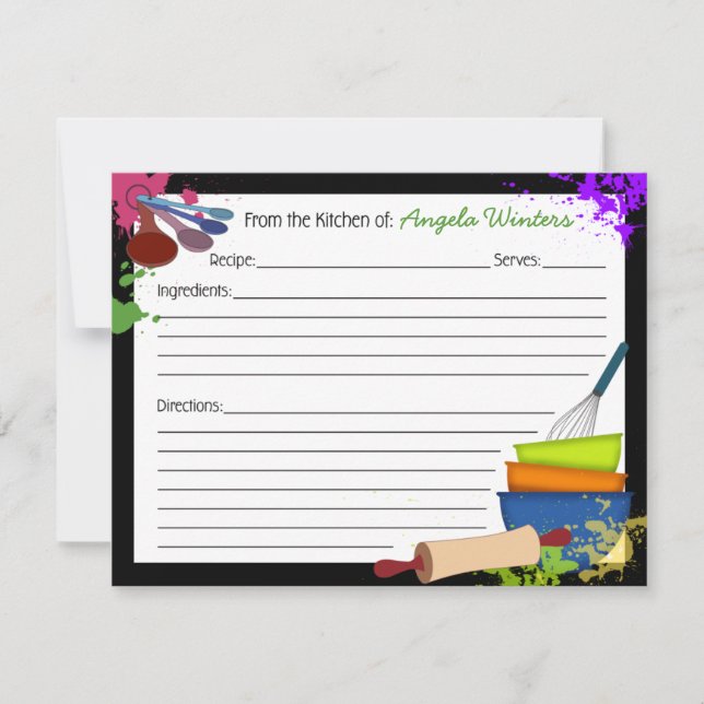 Färgfyllt Stänk-receptkort (Framsida)