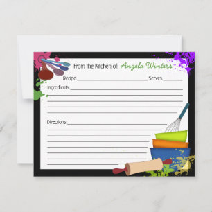 Färgfyllt Stänk-receptkort