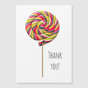 Färgfyllt Swirl Lollipop-Magnet-kort