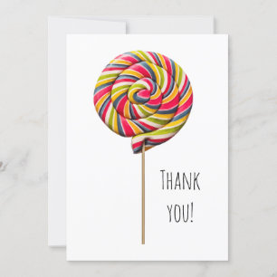 Färgfyllt Swirl Lollipop-platta hälsningskort Kort