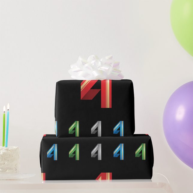 Färgfyllt tal Fyra Pappra radbyte Presentpapper (Skapare uppladdad)