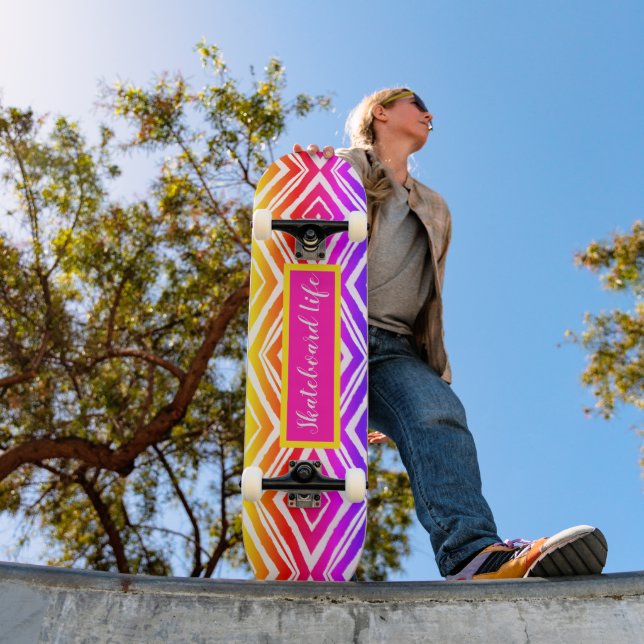 Färgfyllt Trendig Geometriskt Mini Skateboard Bräda 18,5 Cm (Utomhus 1)