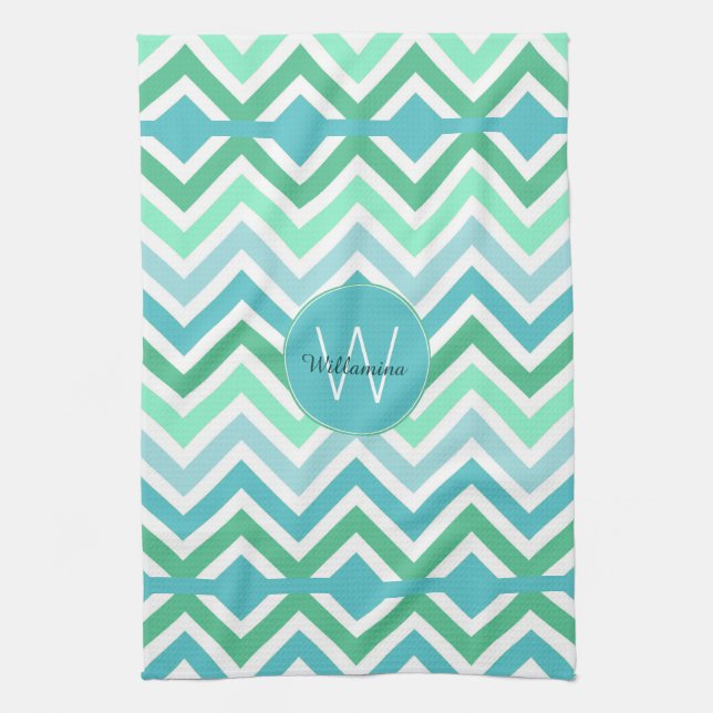 Färgfyllt tuggtorn av typen Chevron Monogram Kökshandduk (Vertikal)
