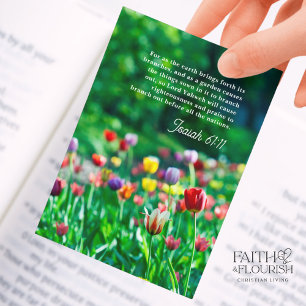 Färgfyllt tulip Garden Bookmark Bible Scripture Rådkort