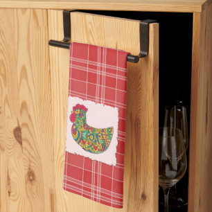 Färgfyllt Tupp Kitchen Towel Kökshandduk