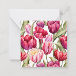Färgfyllt Vår Peony Blooms Square-platta kort