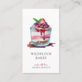 Färgfyllt vattenfärgsdesertBaker BakBusiness Card Visitkort