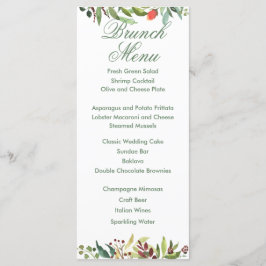 Färgfyllt vattenfärgskort Garden Gräns-menykort Meny