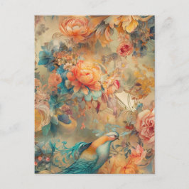 Färgfyllt vykort för fåglar