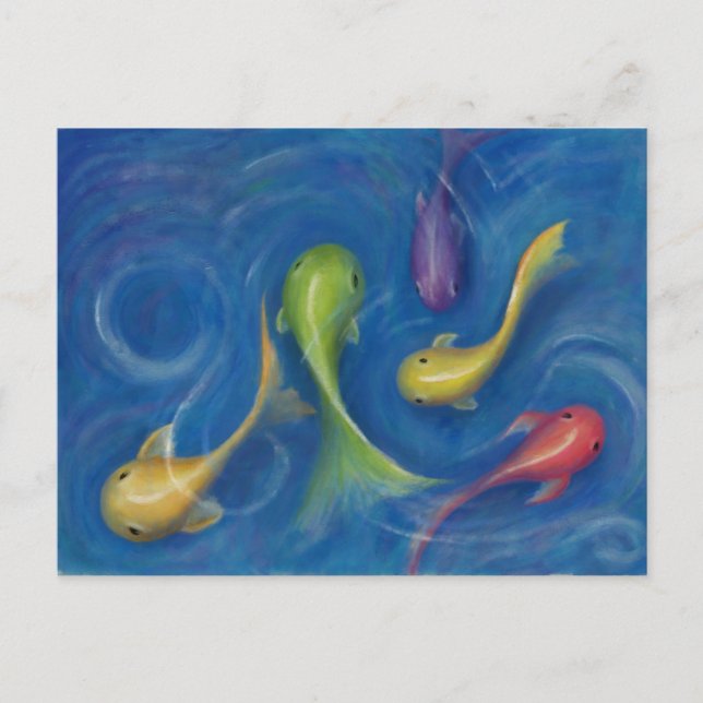 Färgfyllt vykort för fiske (Framsida)