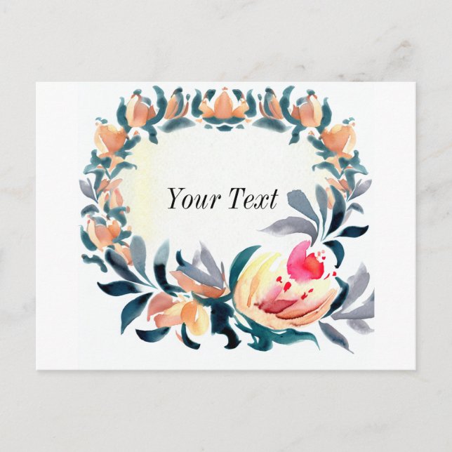 Färgfyllt vykort för inbjudan till Ram i (Framsida)