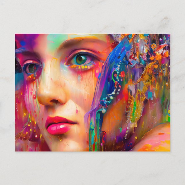 Färgfyllt vykort för kvinnor (Framsida)
