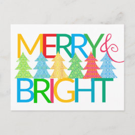 Färgfyllt vykort för Träd Helgdag