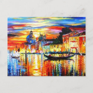 Färgfyllt vykort för Venedig