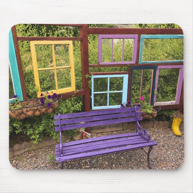 Färgfyllt Windows & Bench Garden Decor Musmatta (Framsidan)