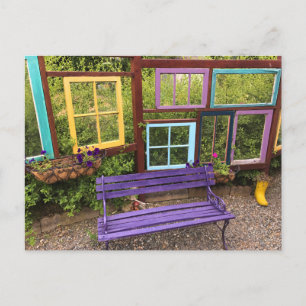 Färgfyllt Windows & Bench Garden Decor Vykort