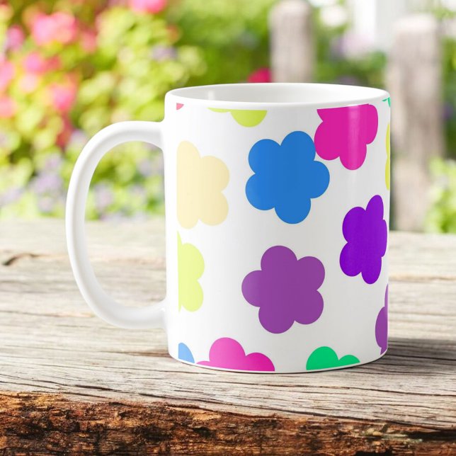 Färgfyllt Y2K Wildblomma Fold Retro Vår Kitchen Kaffemugg (Skapare uppladdad)