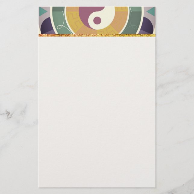 Färgfyllt Yin Yang Stationery Brevpapper (Framsida)