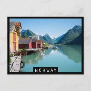 Färgfyrar och fjord i Norge Vykort