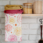 Färgfyrverkerier för utspädning i gult och orange kökshandduk<br><div class="desc">Fyrverkerier med färgen Cute Vattencolor i gult och orange. Penseldrag för vattenfärgen abstrakt mönster.</div>