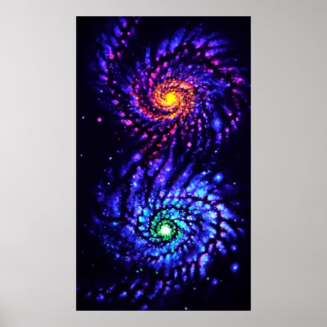 Färggalaxer Poster (Framsidan)