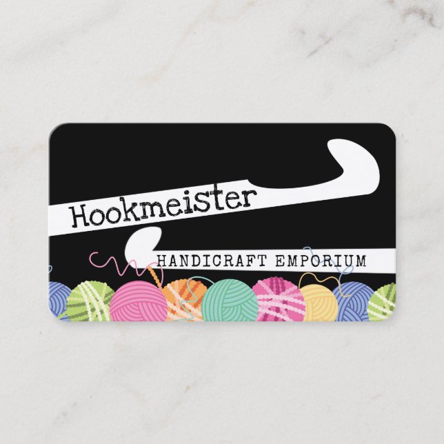 Färggarnet bollar crochet krok krabbare visitkort (Framsida)