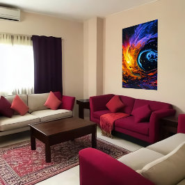 Färggasmoln i rymden | AI Art Poster