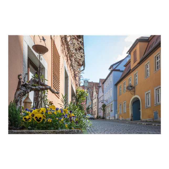 Färgggata i Rothenburg ob der Tauber Fototryck (Framsidan)