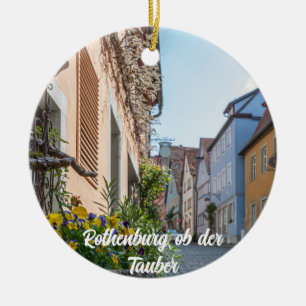 Färgggata i Rothenburg ob der Tauber Julgransprydnad Keramik