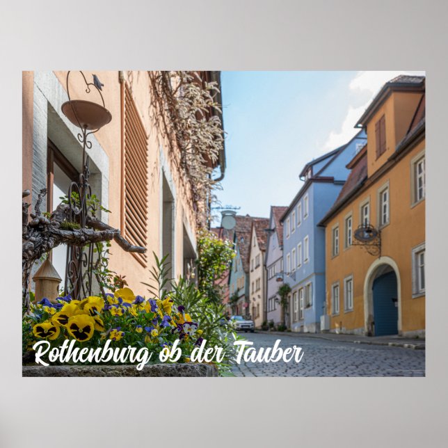 Färgggata i Rothenburg ob der Tauber Poster (Framsidan)