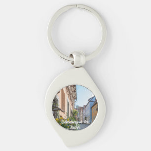 Färgggata i Rothenburg ob der Tauber Swirl Silverfärgad Nyckelring