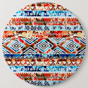 Färggig, giftig, aztec mönster knapp