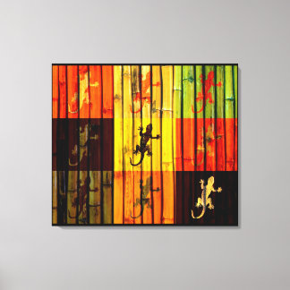 Färggiga geckos - Wrapped Canvas