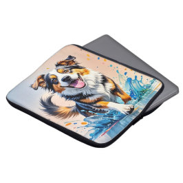 Färggigjätten lycklig, rolig hund, stänk laptop fodral
