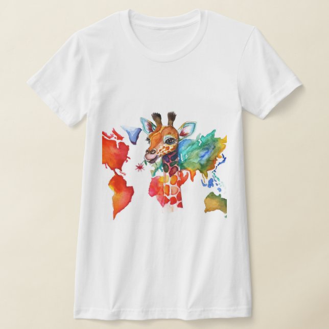 Färggiraffe T Shirt (Laydown)