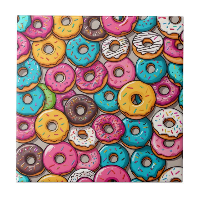 Färggivande Donuts Kakelplatta (Framsidan)